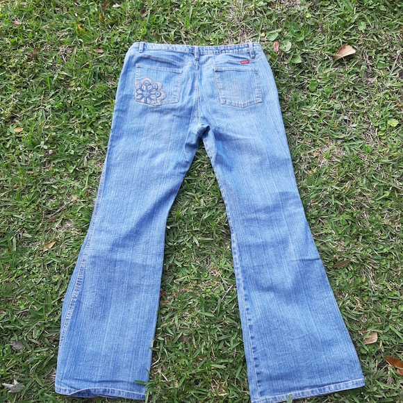 VTG 90s Y2K 00s Denim Flare Snap Jean's Wide Leg - Picture 3 of 8